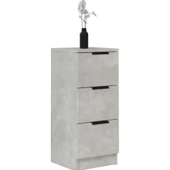 vidaXL Armarios Y Almacenamiento-Aparador de madera contrachapada gris hormigón 30x30x70 cm