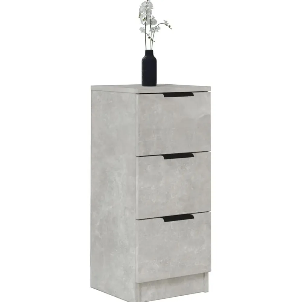 vidaXL Armarios Y Almacenamiento-Aparador de madera contrachapada gris hormigón 30x30x70 cm