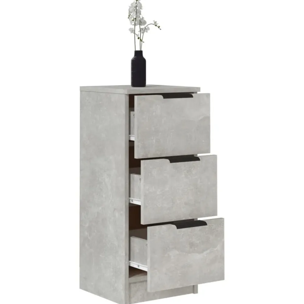 vidaXL Armarios Y Almacenamiento-Aparador de madera contrachapada gris hormigón 30x30x70 cm