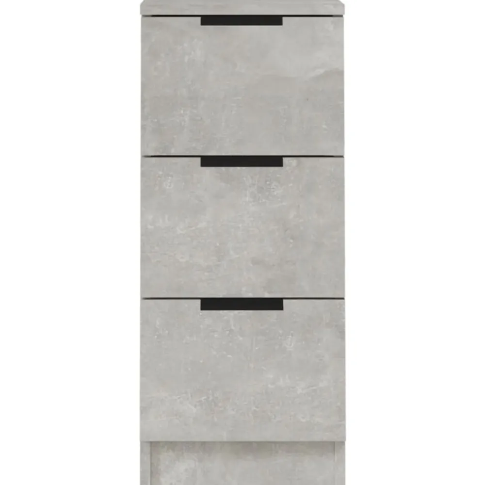 vidaXL Armarios Y Almacenamiento-Aparador de madera contrachapada gris hormigón 30x30x70 cm