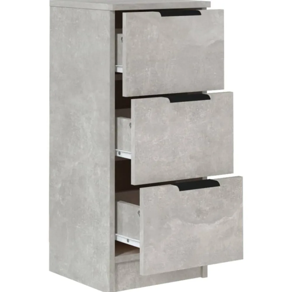 vidaXL Armarios Y Almacenamiento-Aparador de madera contrachapada gris hormigón 30x30x70 cm