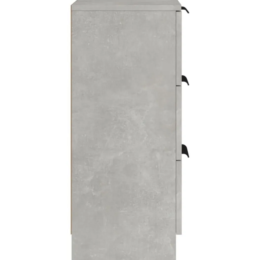 vidaXL Armarios Y Almacenamiento-Aparador de madera contrachapada gris hormigón 30x30x70 cm