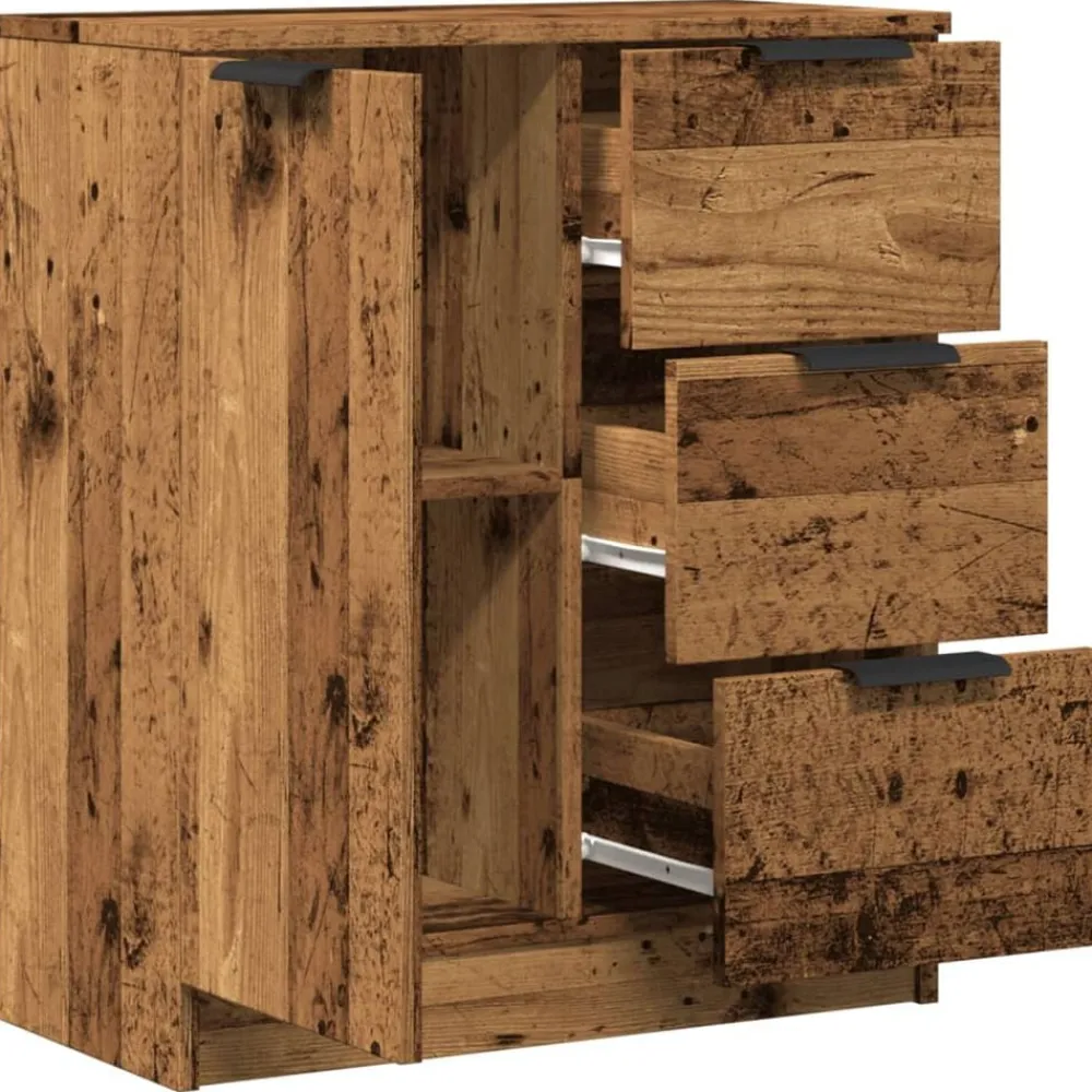 vidaXL Aparador de madera de ingeniería envejecida 60x30x70 cm Madera antigua Sale