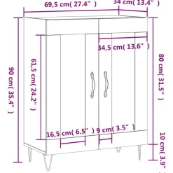 vidaXL Aparador de madera de ingeniería 69,5x34x90 cm Roble Sonoma Outlet