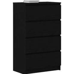 vidaXL Aparador de 60x35x98,5 cm madera de ingeniería Roble negro Outlet