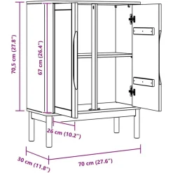 vidaXL Armarios Y Almacenamiento-Aparador FLORO Marrón cera 70 x 30 x 70,5 cm