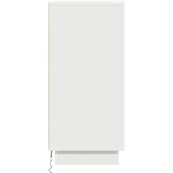 vidaXL Aparador LED con estante 71 x 34,5 x 75 cm Madera de ingeniería White New