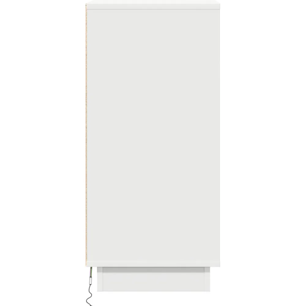 vidaXL Aparador LED con estante 71 x 34,5 x 75 cm Madera de ingeniería White New