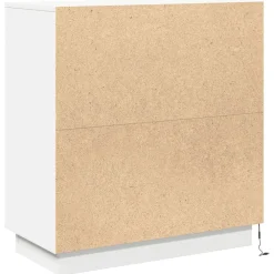 vidaXL Aparador LED con estante 71 x 34,5 x 75 cm Madera de ingeniería White New