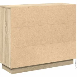 vidaXL Mesas-Aparador LED 90 x 32 x 75 cm Madera de ingeniería