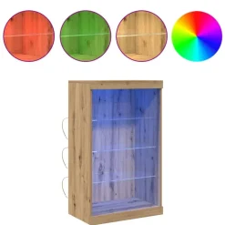 vidaXL Aparador LED Roble artesanal 60,5 x 37 x 100 cm Roble artisan Sale