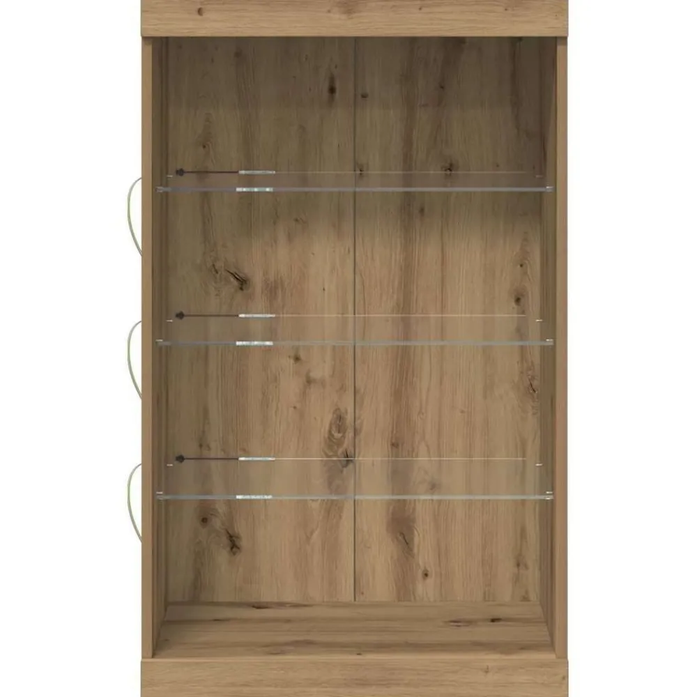 vidaXL Aparador LED Roble artesanal 60,5 x 37 x 100 cm Roble artisan Sale