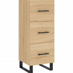 vidaXL Aparador madera contrachapada color 34,5x34x90 cm Roble Sonoma
