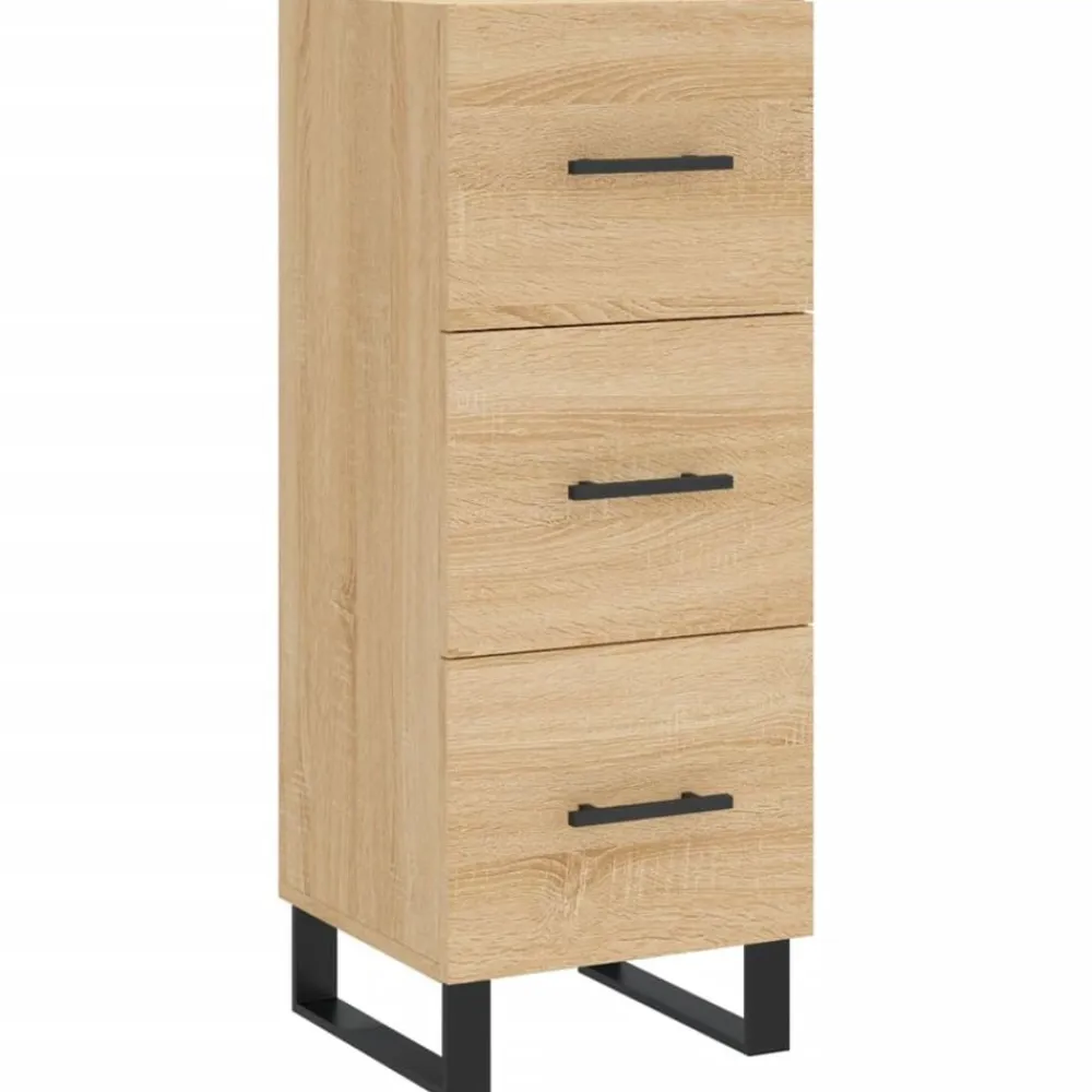 vidaXL Aparador madera contrachapada color 34,5x34x90 cm Roble Sonoma