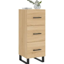 vidaXL Aparador madera contrachapada color 34,5x34x90 cm Roble Sonoma