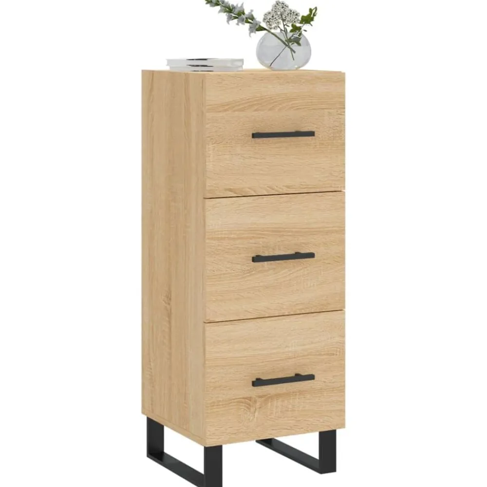 vidaXL Aparador madera contrachapada color 34,5x34x90 cm Roble Sonoma