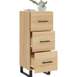vidaXL Aparador madera contrachapada color 34,5x34x90 cm Roble Sonoma