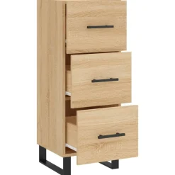 vidaXL Aparador madera contrachapada color 34,5x34x90 cm Roble Sonoma