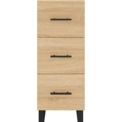 vidaXL Aparador madera contrachapada color 34,5x34x90 cm Roble Sonoma