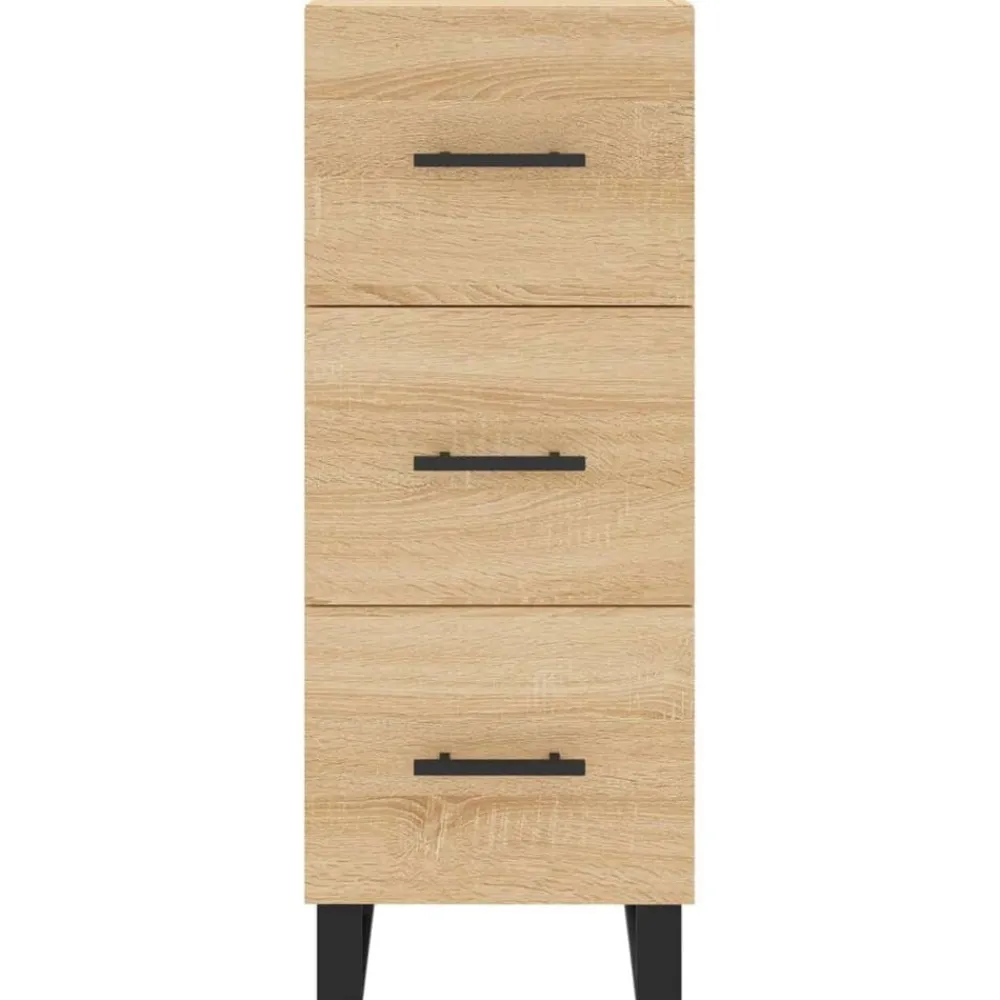 vidaXL Aparador madera contrachapada color 34,5x34x90 cm Roble Sonoma