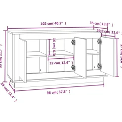 vidaXL Armarios Y Almacenamiento-Aparador madera contrachapada 102x35x55 cm