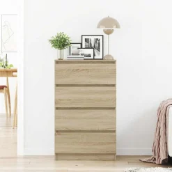 vidaXL Aparador madera contrachapada color 60x35x98,5 cm Roble Sonoma