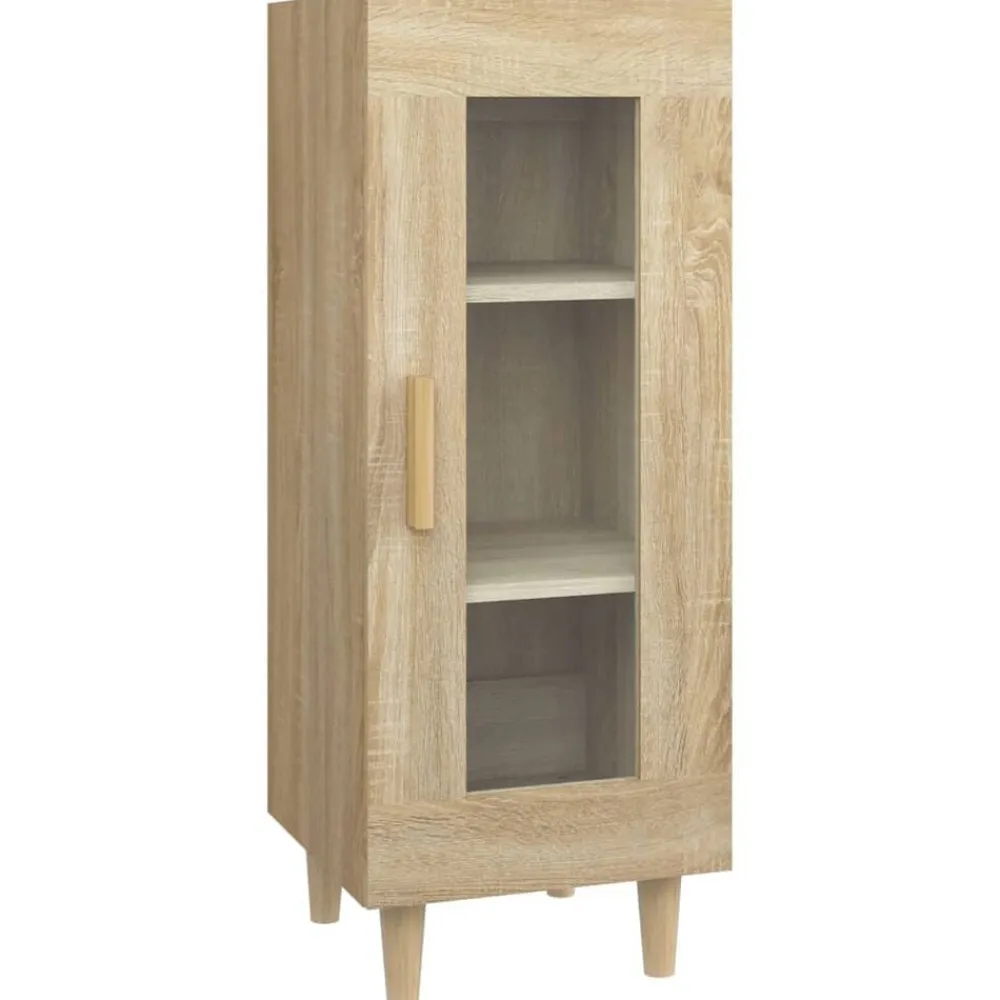 vidaXL Aparador madera contrachapada color 34,5x34x90 cm Roble Sonoma Online
