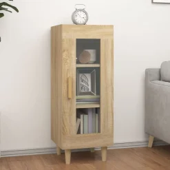 vidaXL Aparador madera contrachapada color 34,5x34x90 cm Roble Sonoma Online