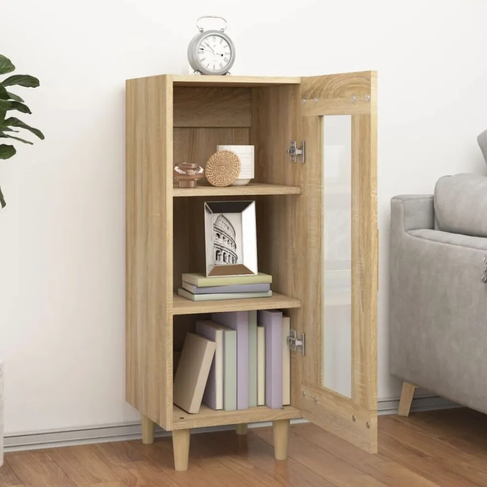vidaXL Aparador madera contrachapada color 34,5x34x90 cm Roble Sonoma Online