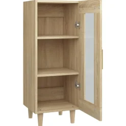 vidaXL Aparador madera contrachapada color 34,5x34x90 cm Roble Sonoma Online