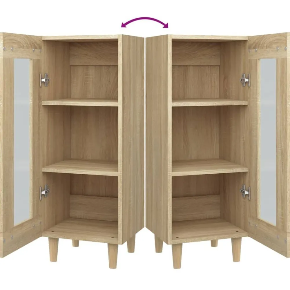vidaXL Aparador madera contrachapada color 34,5x34x90 cm Roble Sonoma Online