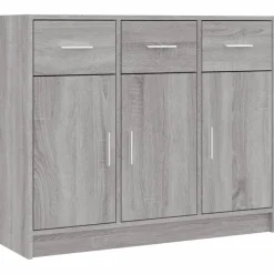 vidaXL Aparador madera de ingeniería 91x28x75 cm Gris sonoma Discount