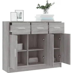 vidaXL Aparador madera de ingeniería 91x28x75 cm Gris sonoma Discount