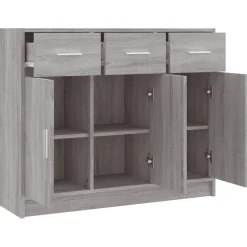 vidaXL Aparador madera de ingeniería 91x28x75 cm Gris sonoma Discount