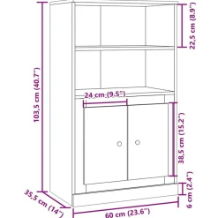 vidaXL Armarios Y Almacenamiento-Aparador madera de ingeniería artisian 60x35,5x103,5 cm