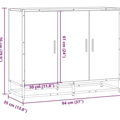 vidaXL Armarios Y Almacenamiento-Aparador madera de ingeniería 94x35x76 cm