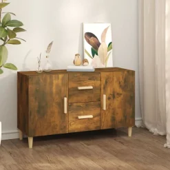 vidaXL Aparador madera de ingeniería 100x36x60 cm Roble ahumado Discount