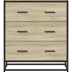 vidaXL Aparador madera ingeniería y metal 68x35x76 cm Roble Sonoma Sale