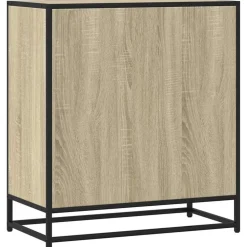 vidaXL Aparador madera ingeniería y metal 68x35x76 cm Roble Sonoma Sale