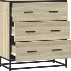vidaXL Aparador madera ingeniería y metal 68x35x76 cm Roble Sonoma Sale