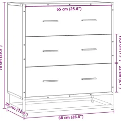 vidaXL Armarios Y Almacenamiento-Aparador madera ingeniería y metal 68x35x76 cm