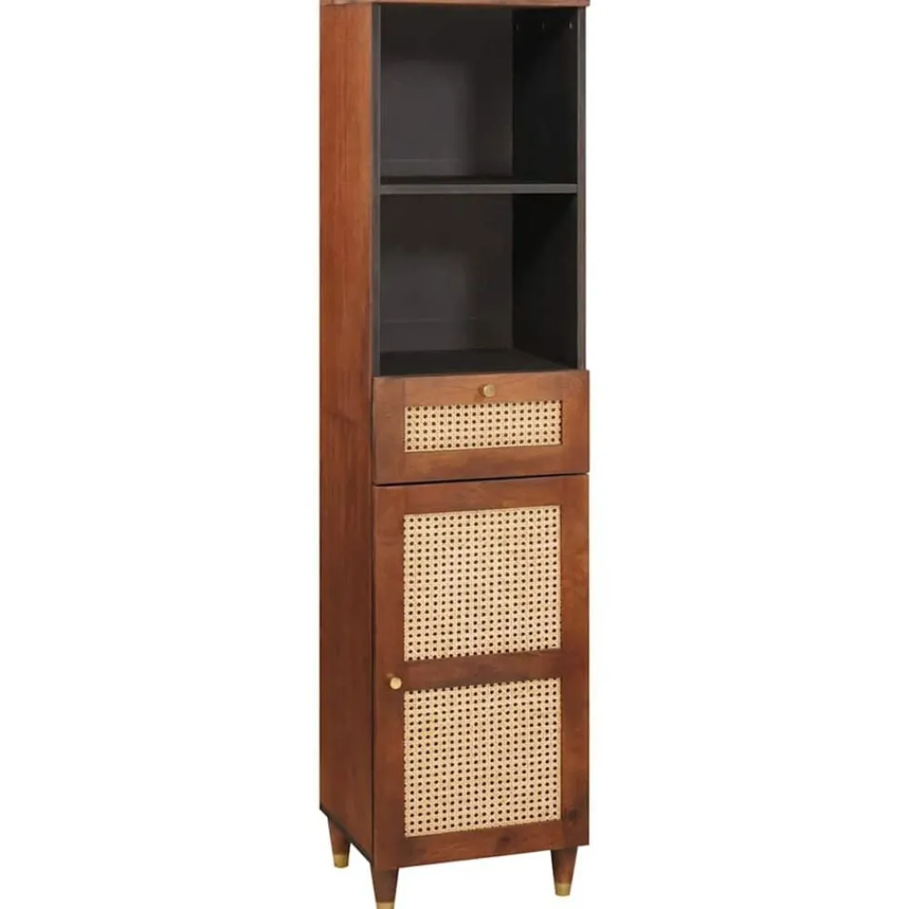 vidaXL Armarios Y Almacenamiento-Aparador Marrón 38 x 33,5 x 160 cm Madera de mango maciza