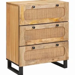 vidaXL Armarios Y Almacenamiento-Aparador Marrón 60 x 33 x 75 cm Madera de mango maciza