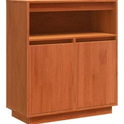 vidaXL Armarios Y Almacenamiento-Aparador Marrón cera 70 x 34 x 80 cm Madera de pino macizo