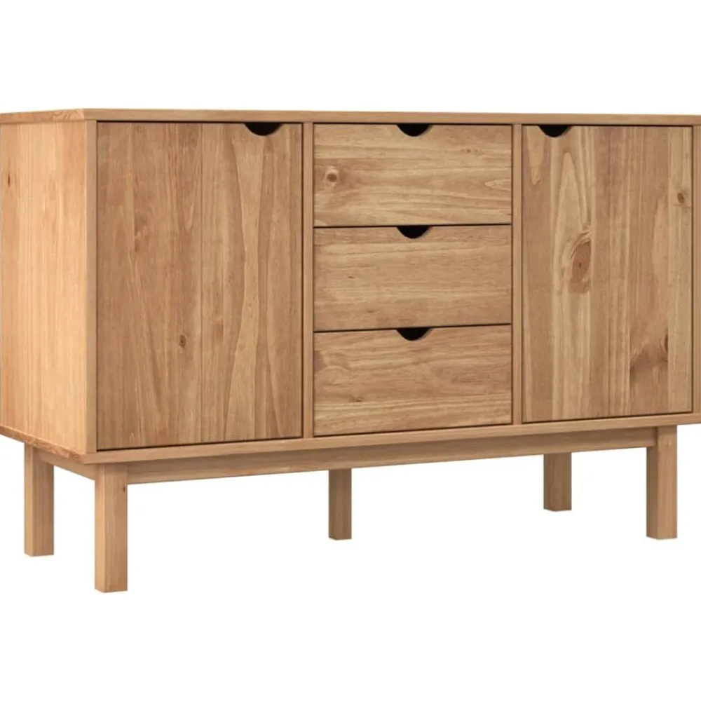 vidaXL Armarios Y Almacenamiento-Aparador OTTA madera maciza pino 113,5x43x73 cm