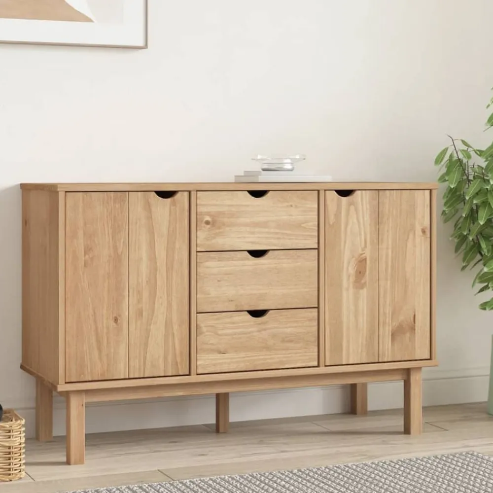 vidaXL Armarios Y Almacenamiento-Aparador OTTA madera maciza pino 113,5x43x73 cm