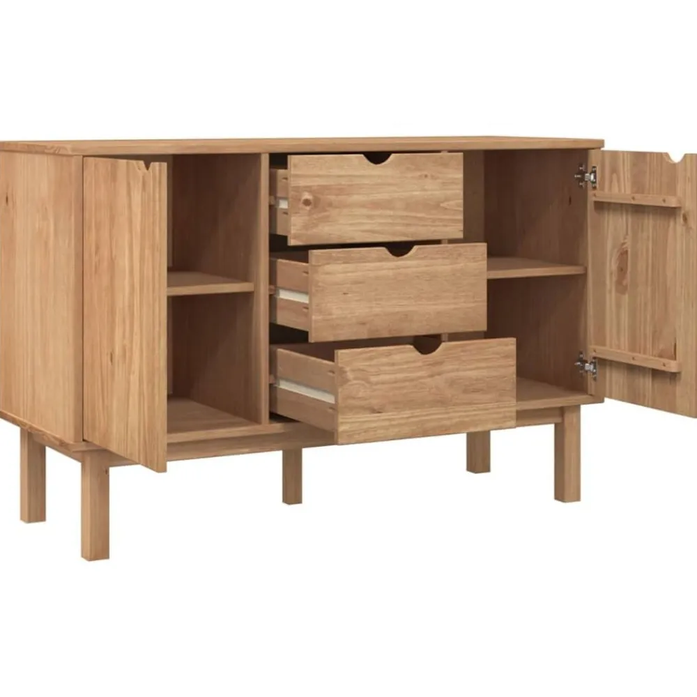 vidaXL Armarios Y Almacenamiento-Aparador OTTA madera maciza pino 113,5x43x73 cm