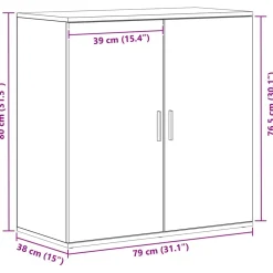 vidaXL Armarios Y Almacenamiento-Aparador Roble artesanal 79 x 38 x 80 cm Madera de ingeniería