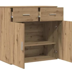 vidaXL Armarios Y Almacenamiento-Aparador Roble artesanal 78 x 38 x 80 cm Madera de ingeniería