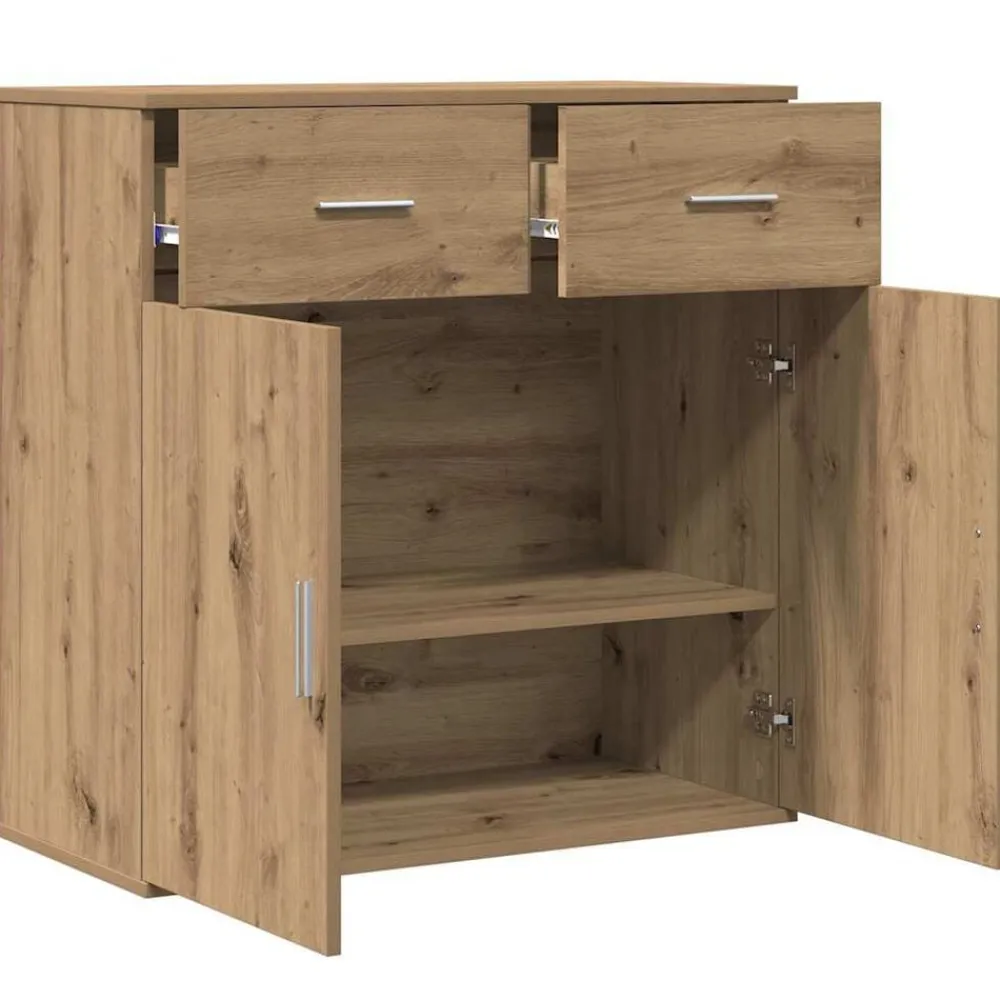 vidaXL Armarios Y Almacenamiento-Aparador Roble artesanal 78 x 38 x 80 cm Madera de ingeniería